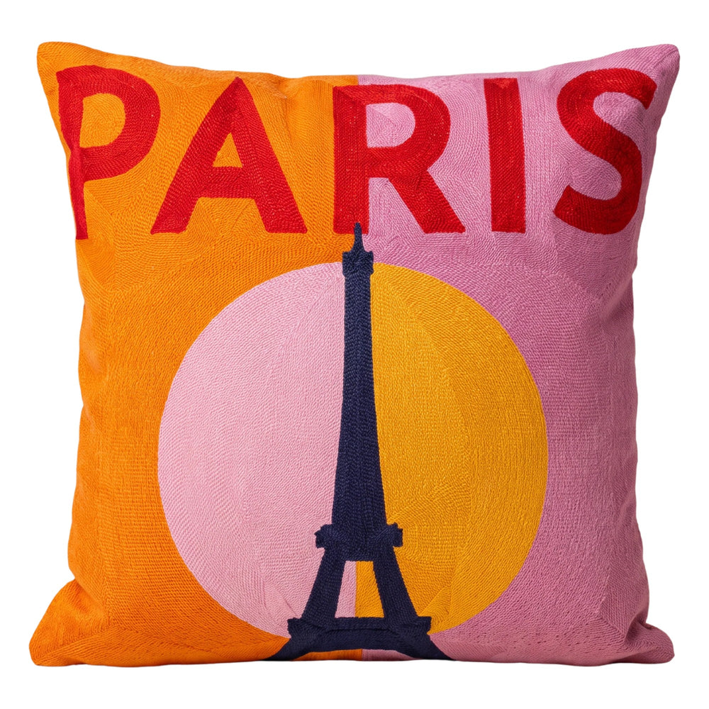 Paris Eiffel Tower needlepoint cushion by The Pillow Drop