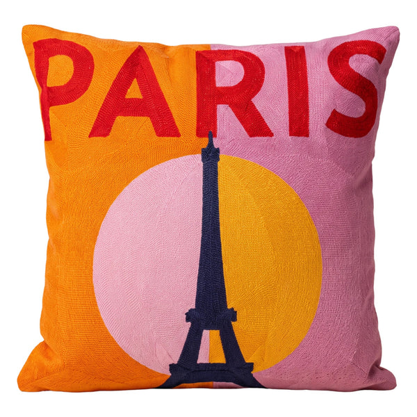 Paris Eiffel Tower needlepoint cushion by The Pillow Drop
