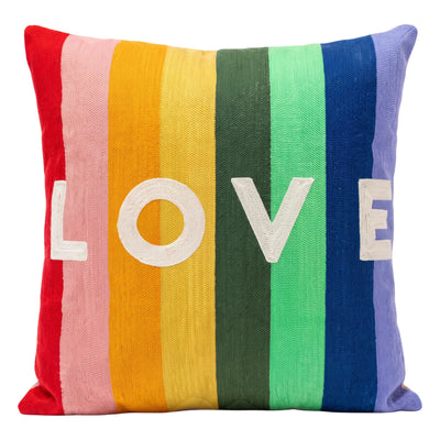 Rainbow LOVE Needlepoint Pillow