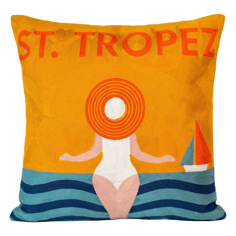 St. Tropez Palm needlepoint cushion by The Pillow Drop