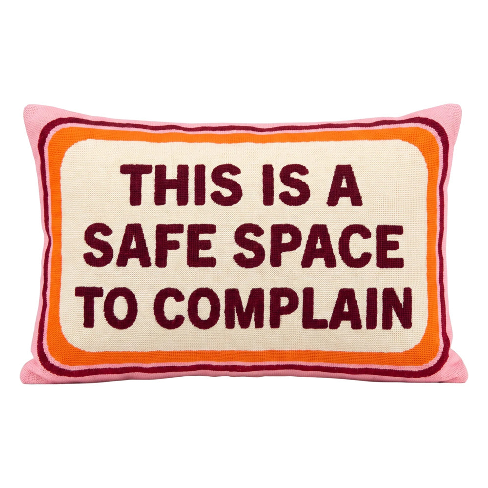 This Is a Safe Space To Complain needlepoint cushion by The Pillow Drop