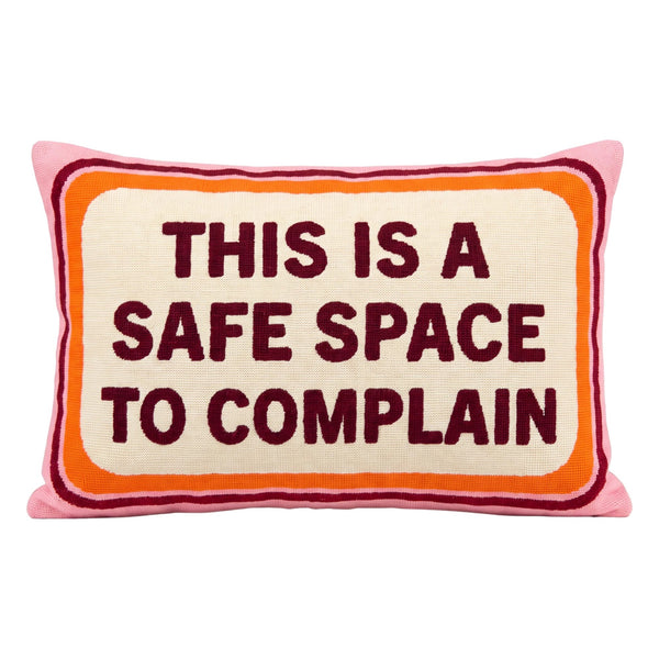 This Is a Safe Space To Complain needlepoint cushion by The Pillow Drop