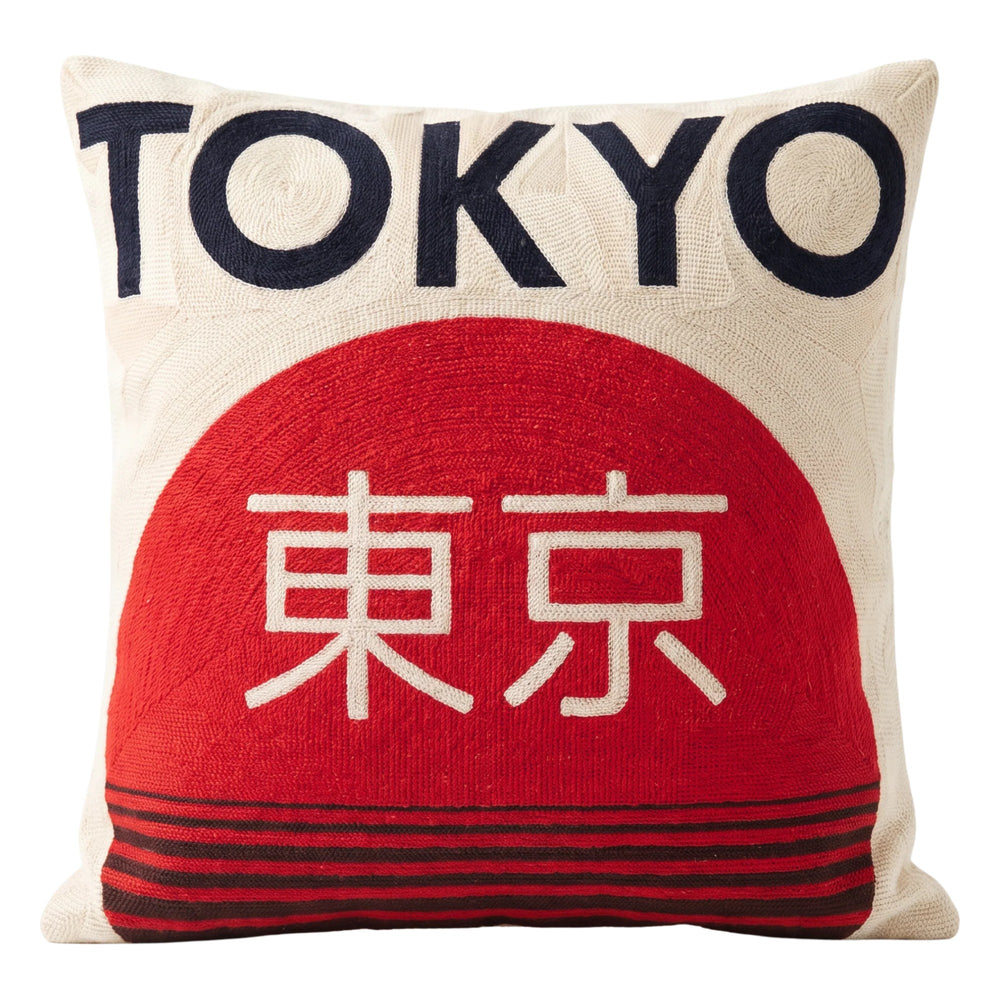 Tokyo Japanese needlepoint cushion by The Pillow Drop